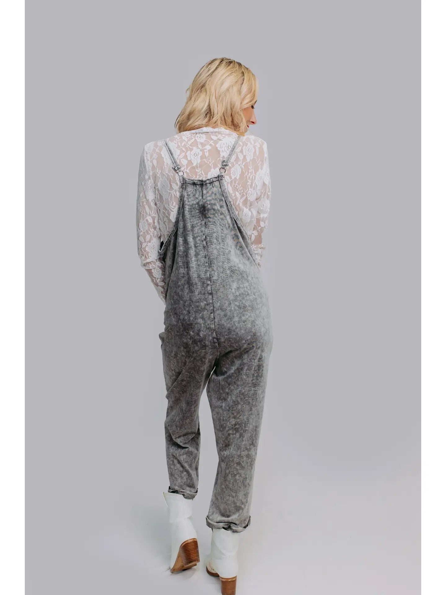 Acid wash jumpsuit
