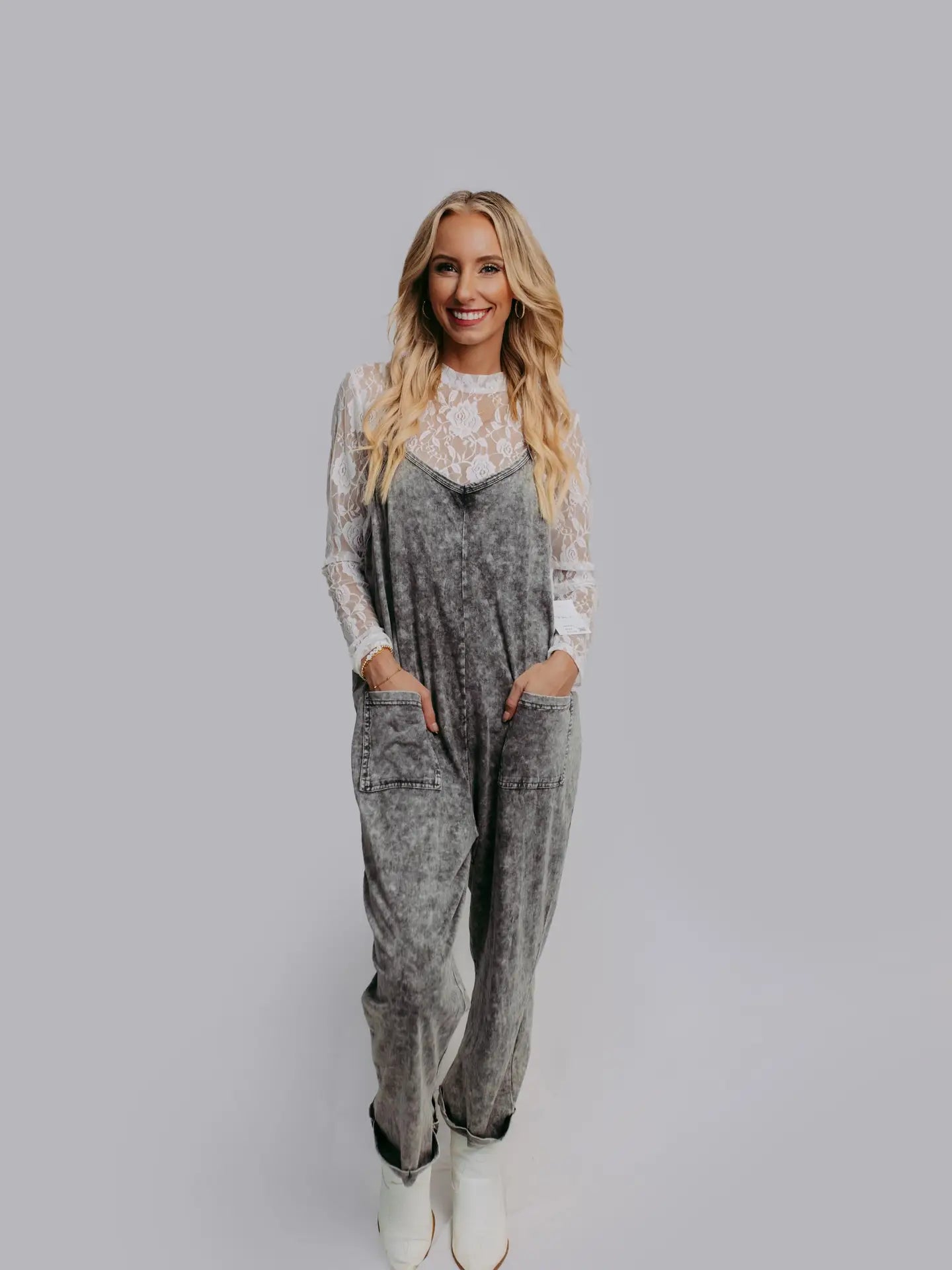 Acid wash jumpsuit