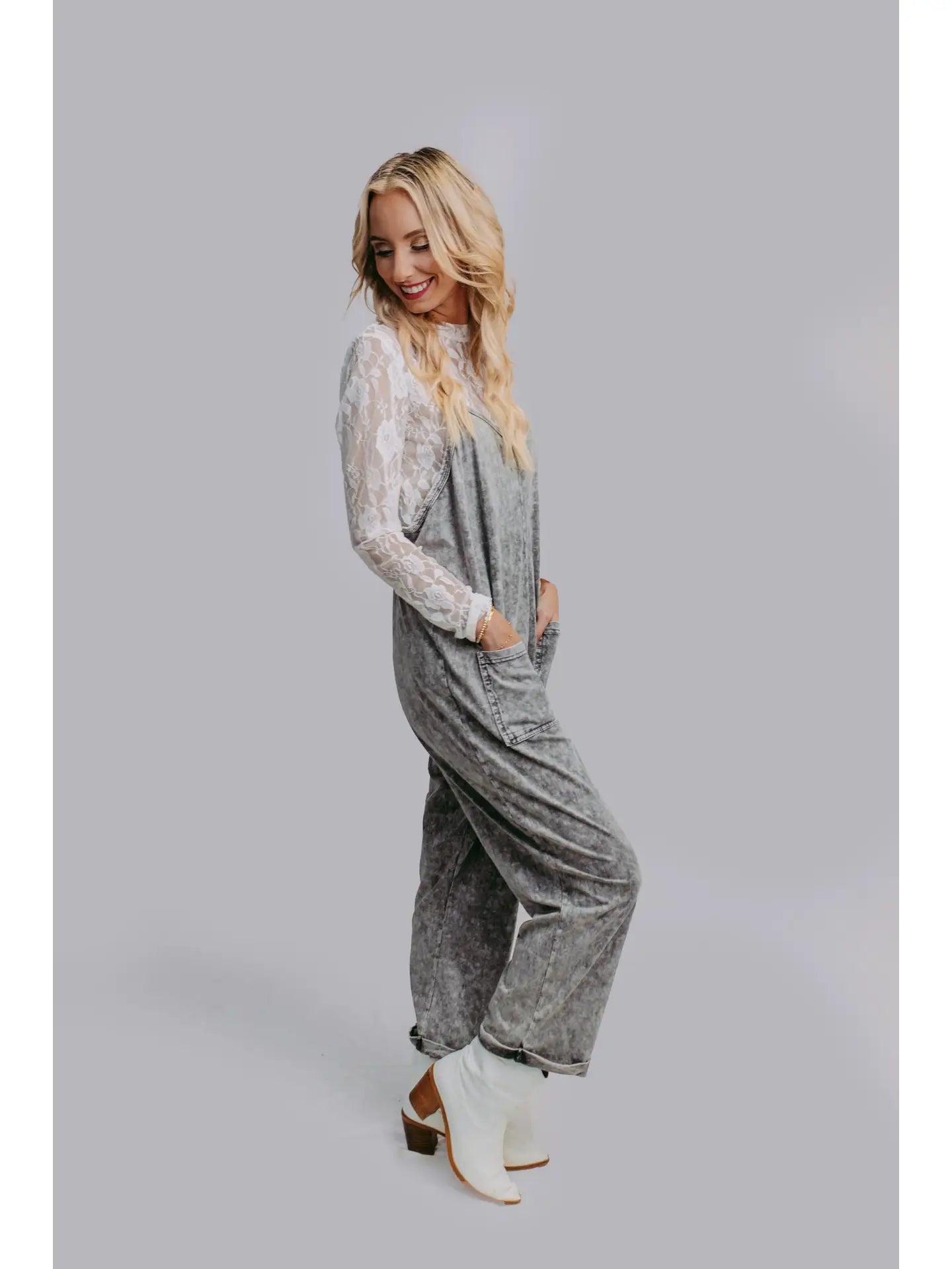 Acid wash jumpsuit