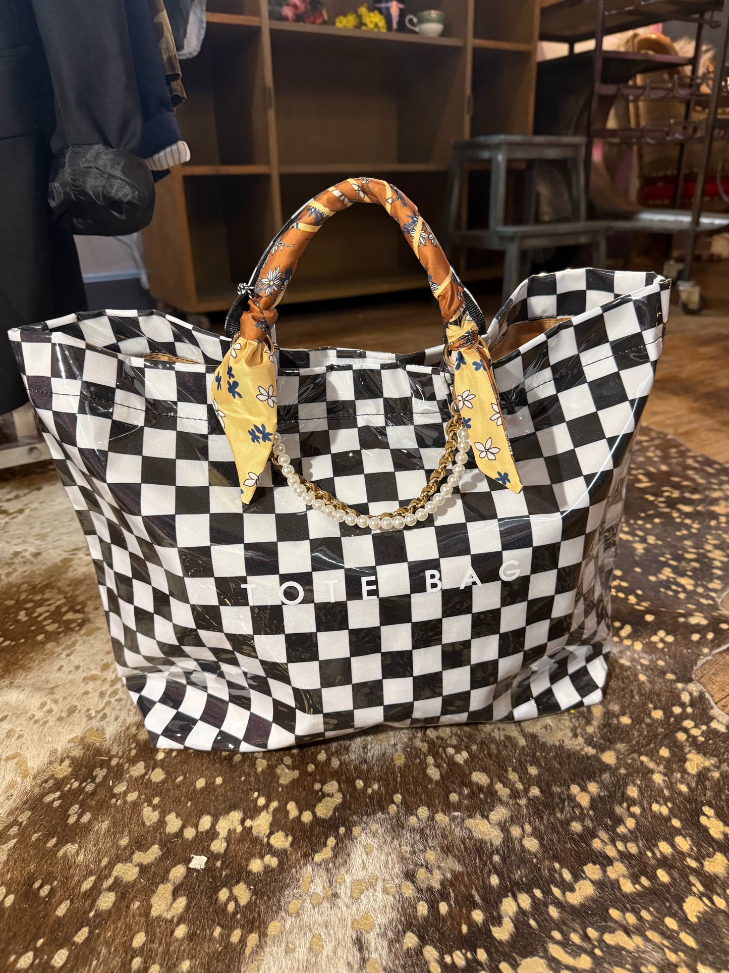 Checkered Hand bag