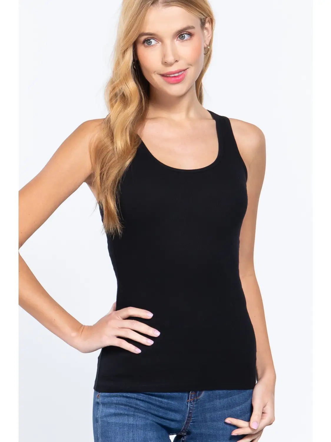 Racerback Rib Knit Tank Top