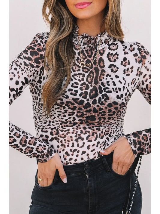 Mesh leopard body suit
