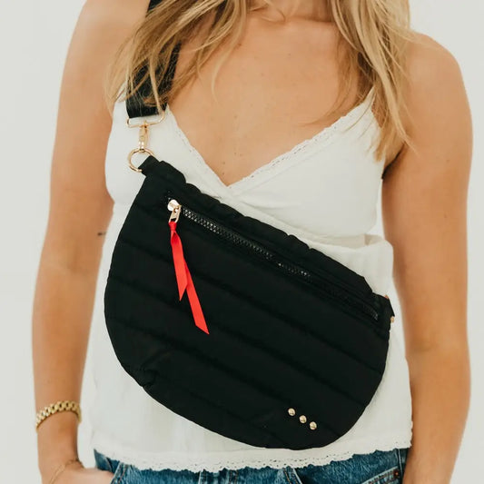 Black puffer bum bag